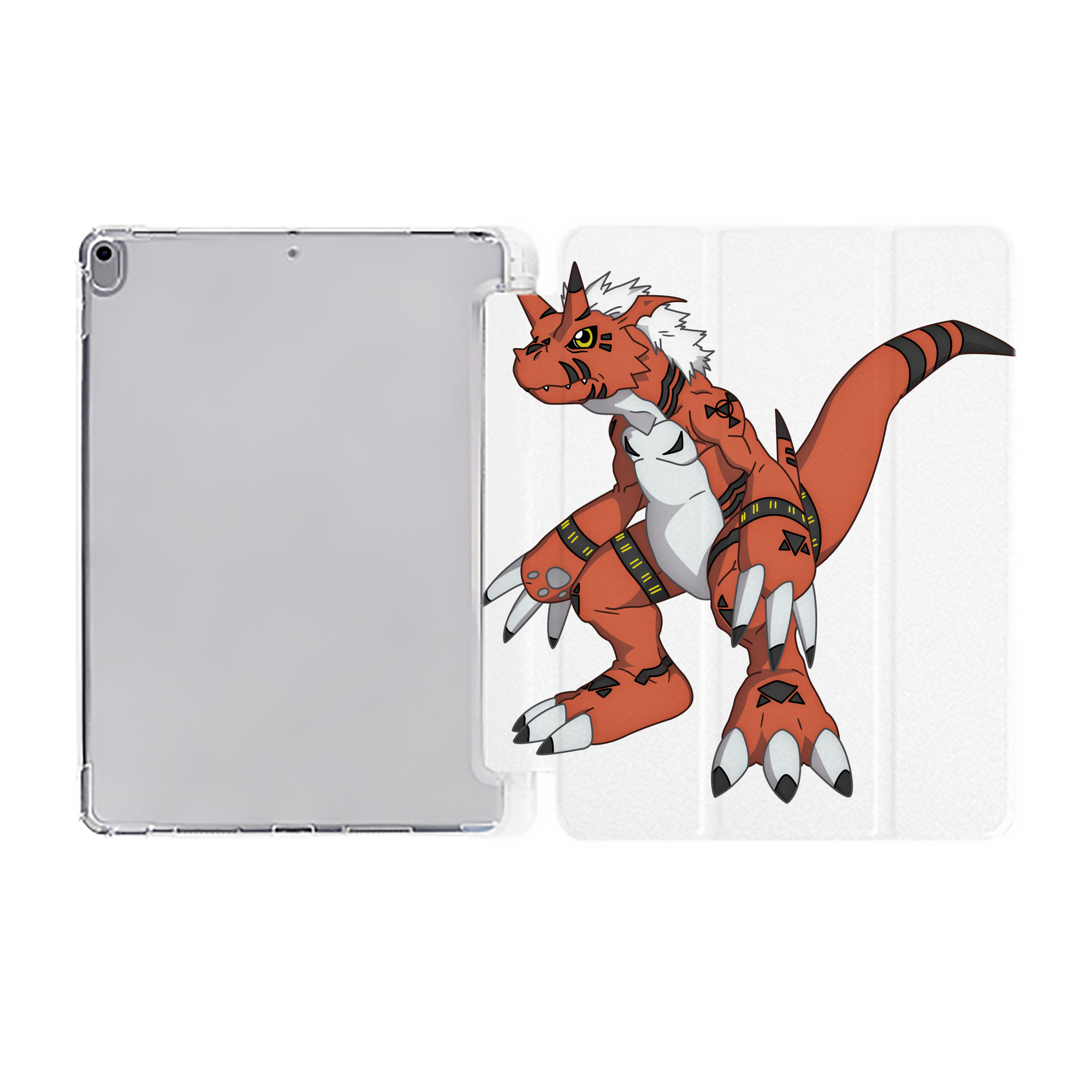 （画像用） Digimon デジタルモンスター/デジモン IPad ケース ペン収納付き 三つ折りスタンド PUレザー×シリコン 対応機種9.5/10.5/10.9インチ
